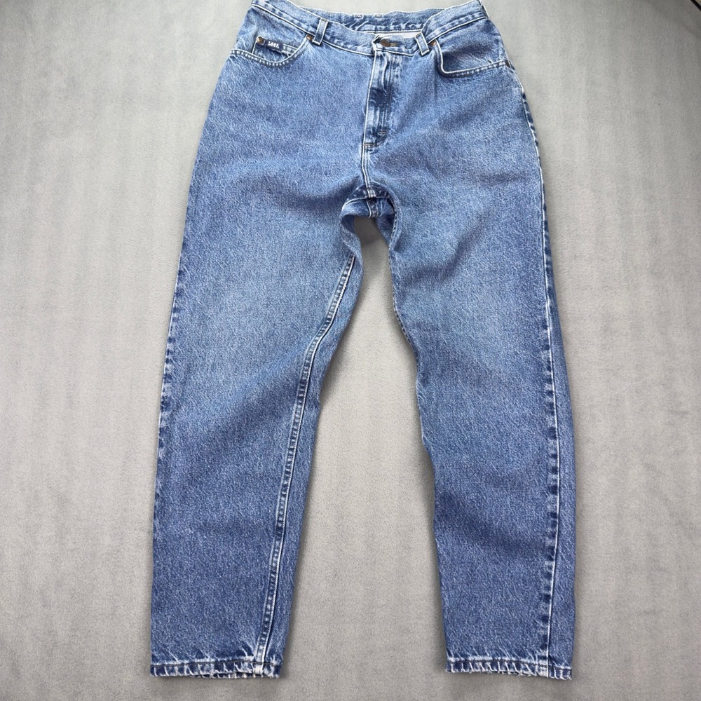 Lee Original Jeans Relaxed Fit High Rise Blue Denim Size 12 Medium Wash Vintage